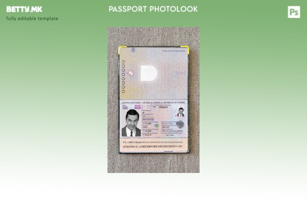 Шаблон за изглед на слика за пасош на Литванија во модерен стил